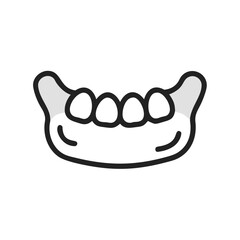Stylized illustration of dental bridge with gray and black lines