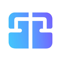 Abstract logo design with gradient blue elements on White