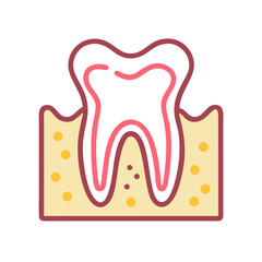 Stylized tooth illustration for dental healthcare designs on White