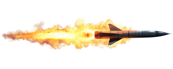 Missile launch with fiery exhaust (1)