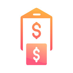 Mobile Payment Illustration Showing Dollar Sign with Gradient Colors