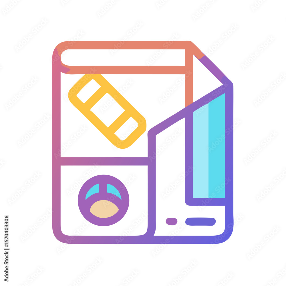 Poster colorful file graphic icon for data and document usage