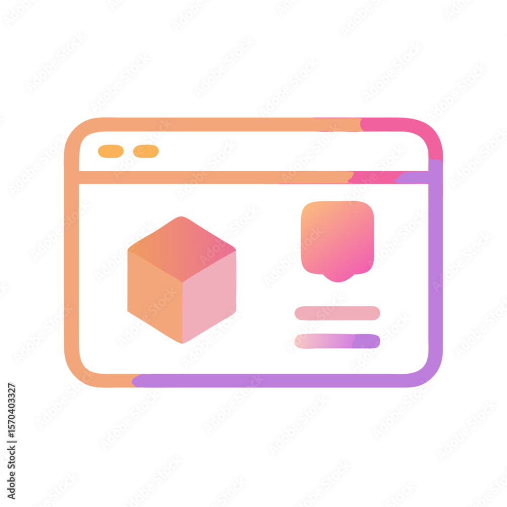 Poster web browser window displaying cube and profile icon