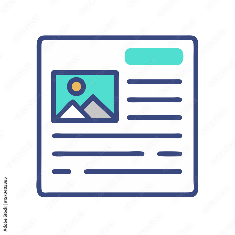 Poster digital document icon representing data and information flow