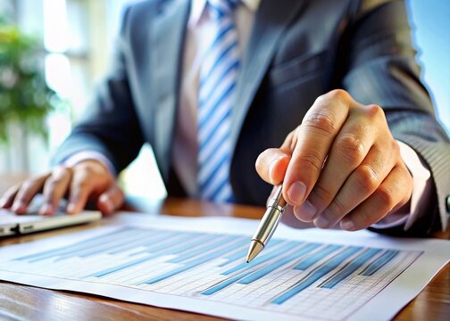 Tax Consultant Explaining Financial Return, Hands-on Financial Advice, Tax Preparation, Accounting Services, Tax Season