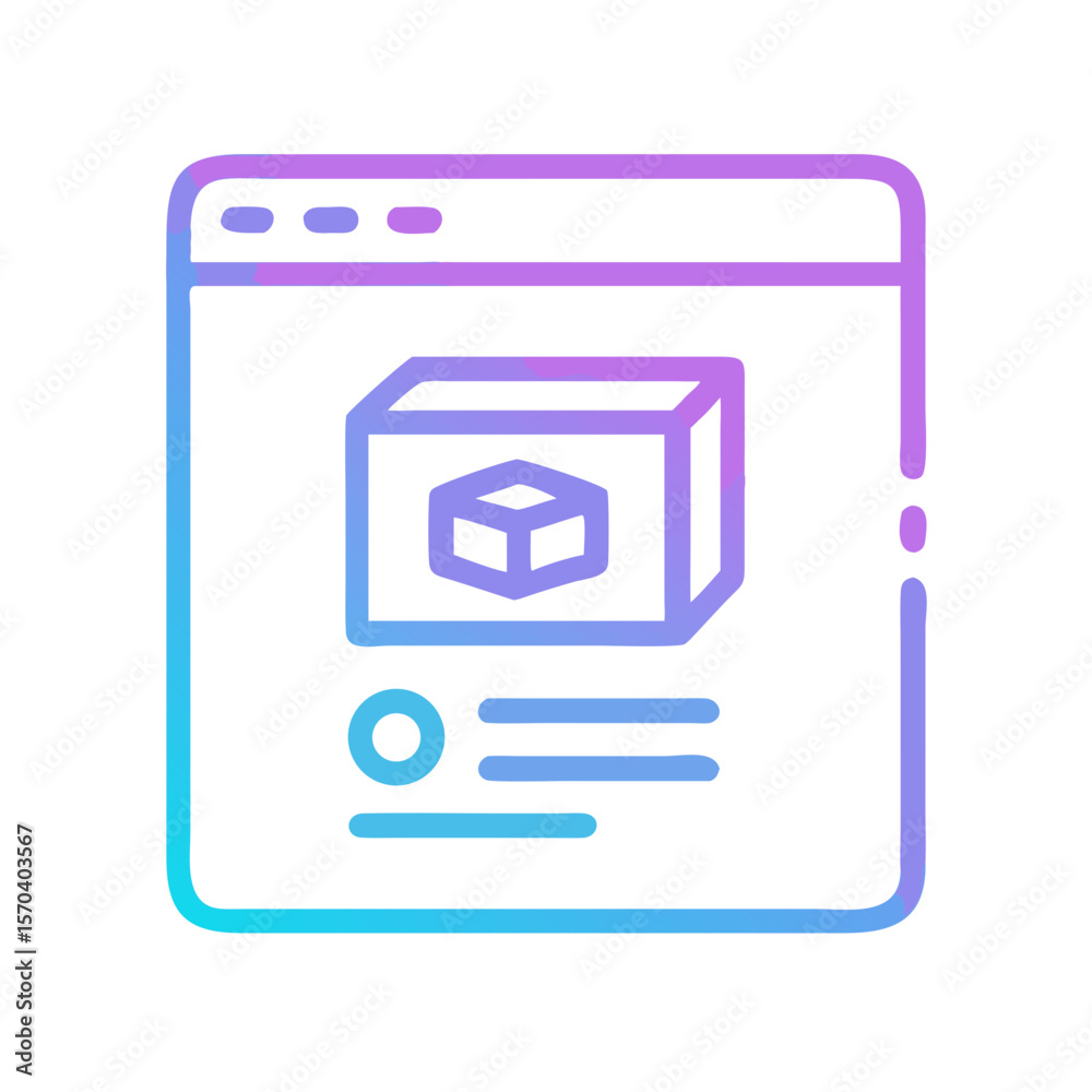 Fototapete Website interface displaying a box in gradient colors