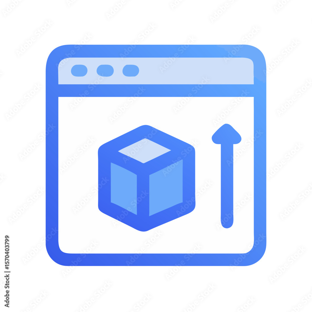 Poster vector illustration: data upload process in web application icon