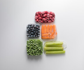 Frozen Mixed Vegetables and Berries – Peas, Carrots, Blueberries, Raspberries, Celery, Tomatoes
