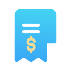 Invoice Icon with Dollar Sign and Modern Gradient Fill
