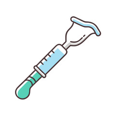 Medical syringe illustration on White Background in flat style