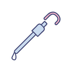 Stylized dropper illustration against White Background, light blue and pink