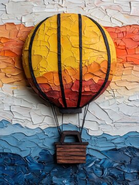 Leeyongjay fauvist painting featu a vibrant hot air balloon ascending into a colorful sky, perfect for a captivating website header or bli presentation art.