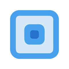 Concentric light blue rounded squares on White Background