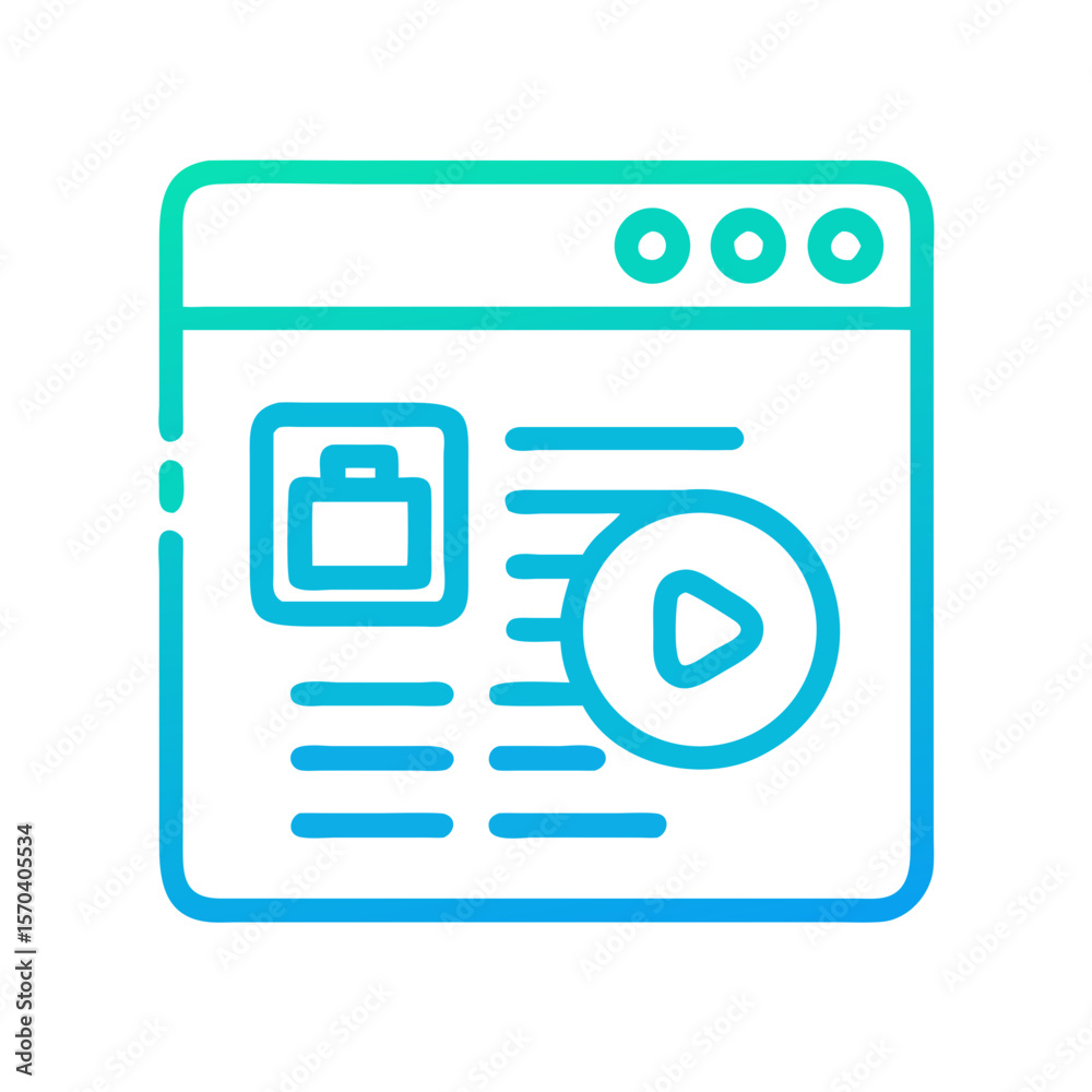 Fototapete Modern web page interface with video player icon design