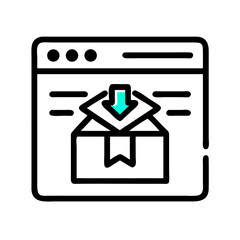 Bright Cyan Arrow Pointing Down on White Background Image