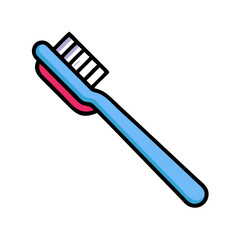 Blue toothbrush with pink accent on White Background