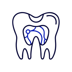 Tooth decay illustration showcasing root canal and tooth structure