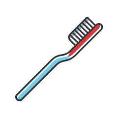 Simple toothbrush graphic on White Background, vector illustration