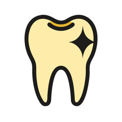 Healthy Tooth Icon Showing Dental Health and Hygiene