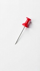 Close-up of a Single Sewing Pin on White Crisp Detail, Perfect for Crafting and DIY Projects