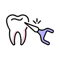 Tooth extraction icon on White Background in flat style
