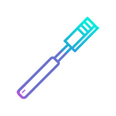 Stylized mascara wand illustration with vibrant gradient color scheme