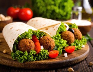 Falafel wraps with fresh vegetables (2)