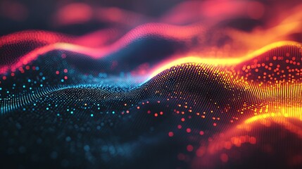 Abstract digital wave pattern of vibrant colors.