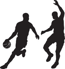 basketball players silhouettes