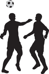 Silhouette Two Football player playing position