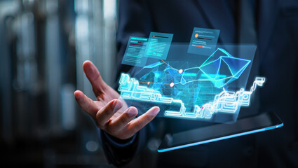 hand pushing a button