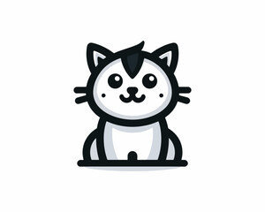 Obraz premium Adorable kawaii cat vector illustration for graphic design