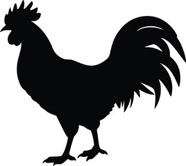 cock silhouette vector for logo and branding use