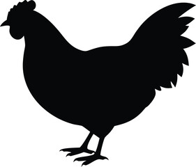 chicken silhouette vector minimal poultry clipart