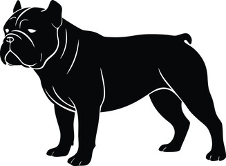 bulldog silhouette vector minimal pet animal clipart