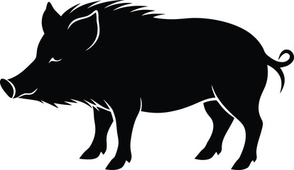 boar silhouette vector minimal forest animal clipart