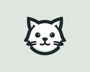 Obraz premium Minimalist cat face vector illustration minimalist