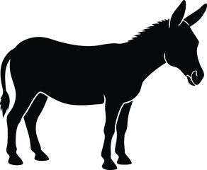 donkey silhouette vector black and white graphic art