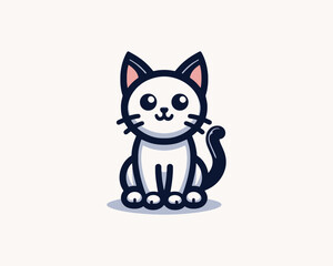 Obraz premium Playful cat mascot design cute feline vector illustration