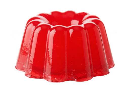 Isolated Transparent Background of Red Jello Dessert Delicious Refreshment