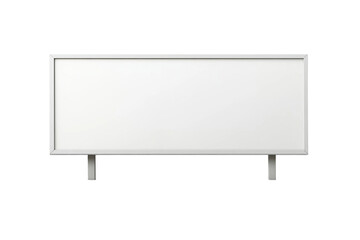 Obraz premium Blank white rectangular sign with a silver frame and stand perfect for advertisement or message display