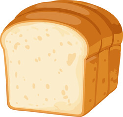 Slice of bread on white background