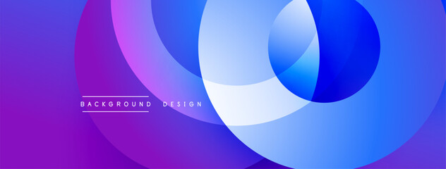 Abstract fluid shapes, vibrant purple, blue gradients. Modern design element, smooth transitions, dynamic composition. Background suggests technology, innovation.