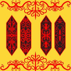 authentic central borneo South Barito shield pattern	