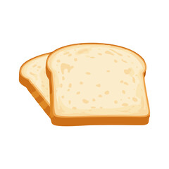 Slice of bread on white background