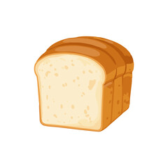 Slice of bread on white background