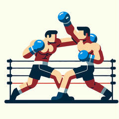 Fototapeta premium vector illustration of fighting in the ring
