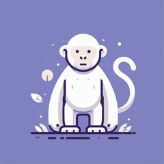 Fototapeta premium white monkey vector illustration