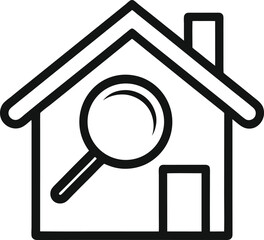 home icon with magnifying glass
