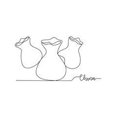 One continuous line drawing of China signature themes design vector illustration. China iconic food in simple linear style vector concept. Good design illustration for tourism and travel campaign